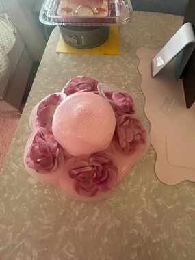 Women’s Pink Floral Decorative Sun Hat